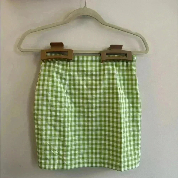 Green Gingham Mini Skirt - Picture 5 of 5